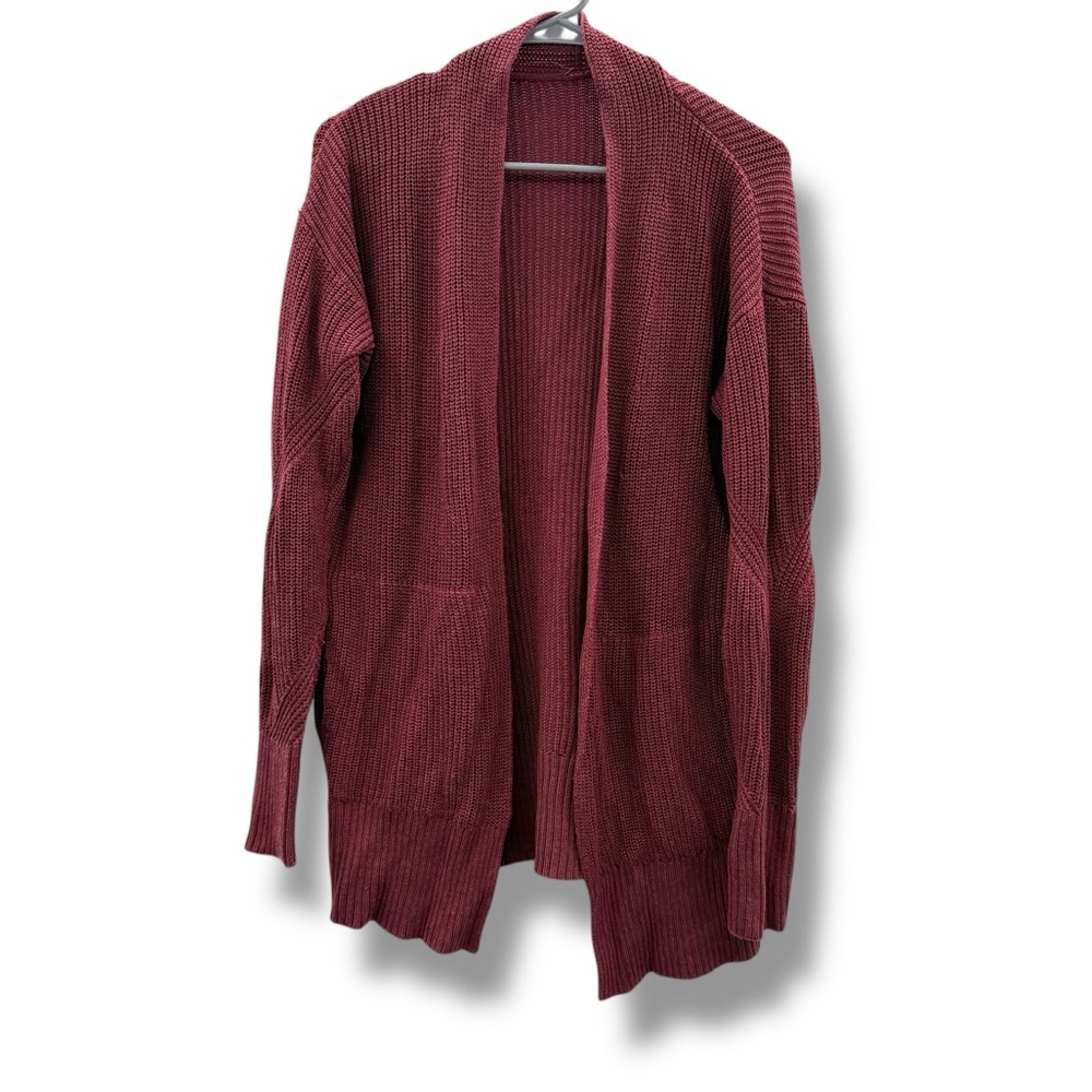 Lululemon Cashlu Sweater Wrap Cardigan in Heathered‎ Mulled Wine Sz S - Picture 3 of 14